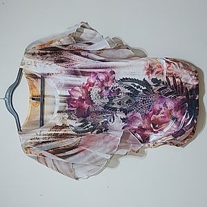 Espresso Flower Print Top